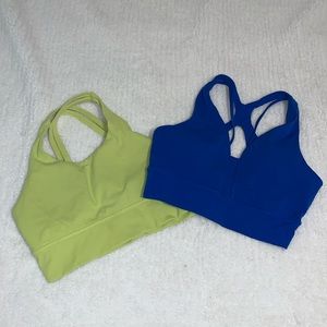Two Buff Bunny sport bras.